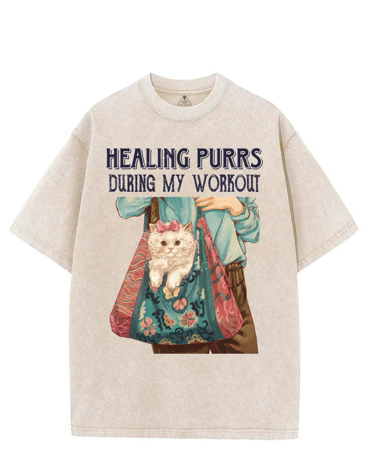 HEALING PURRS DURING MY WORKOUT VINTAGE GYM SHIRT