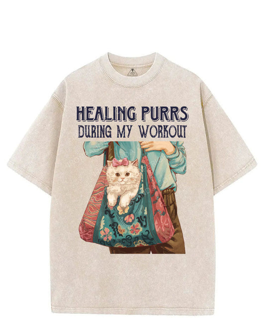 HEALING PURRS DURING MY WORKOUT VINTAGE GYM SHIRT