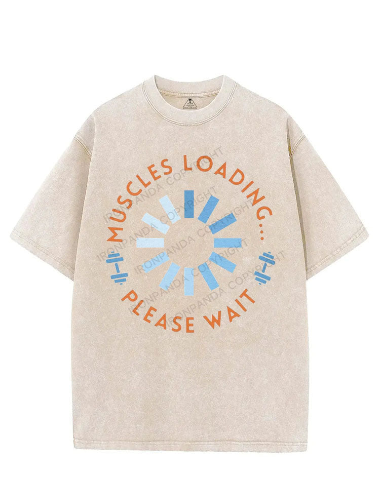 MUSCLES LOADING... PLEASE WAIT VINTAGE GYM SHIRT