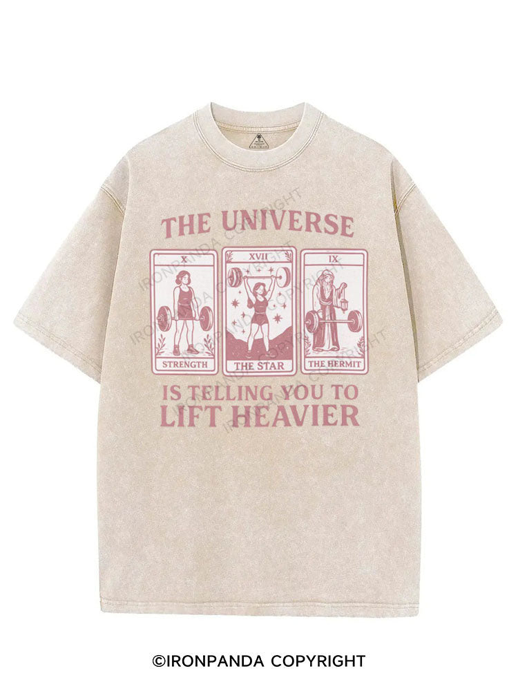 THE UNIVERSE IS TELLING YOU TO LIFT HEAVIER VINTAGE GYM SHIRT