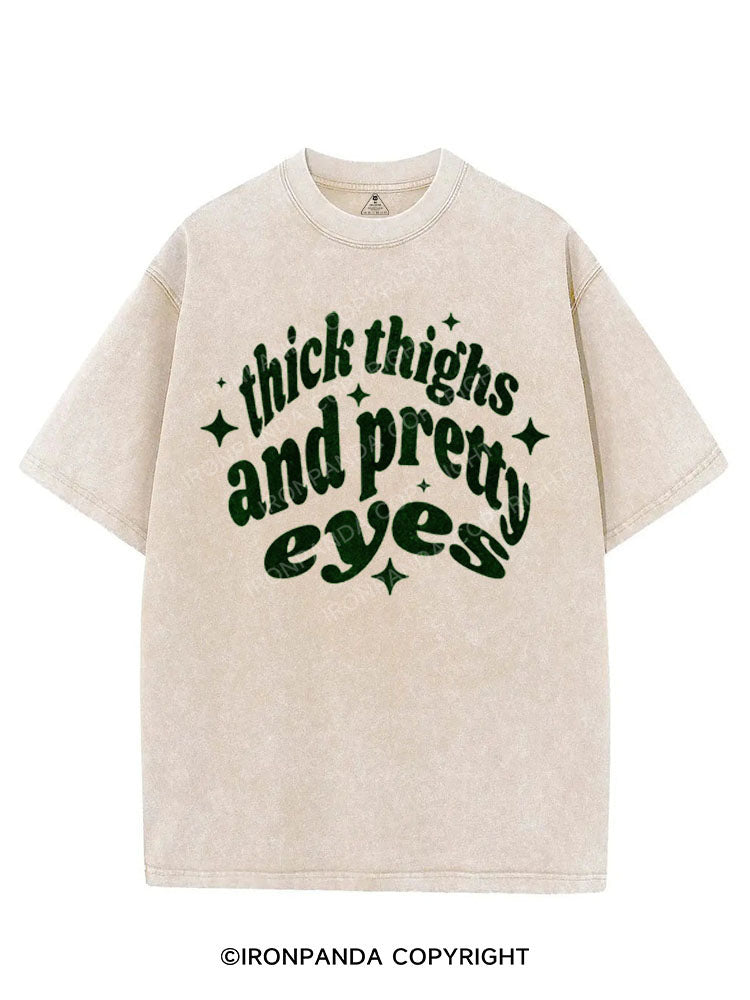 THICK THIGHS AND PRETTY EYES VINTAGE GYM SHIRT