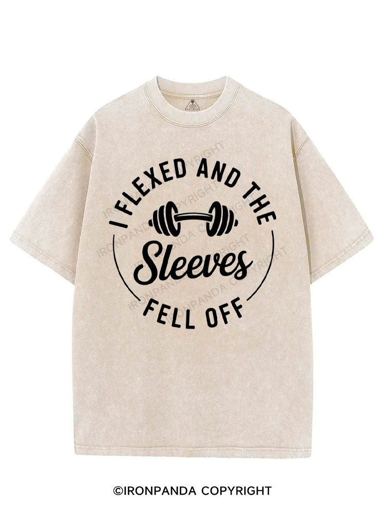 I FLEXED AND THE SLEEVES FELL OFF VINTAGE GYM SHIRT