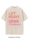 LIFT HEAVY DRINK CHAMPAGNE VINTAGE GYM SHIRT
