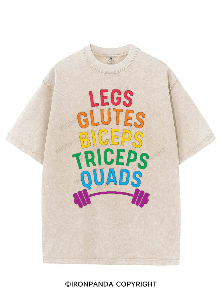 LEGS GLUTES BICEPS TRICEPS QUADS LGBTQ VINTAGE GYM SHIRT