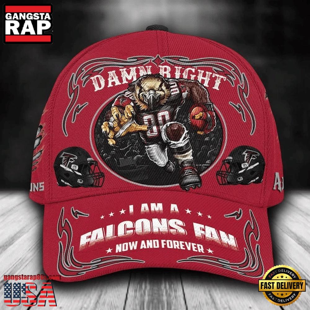 NFL Custom Name Atlanta Falcons Mascot Damn Right Football Team Baseball Cap
