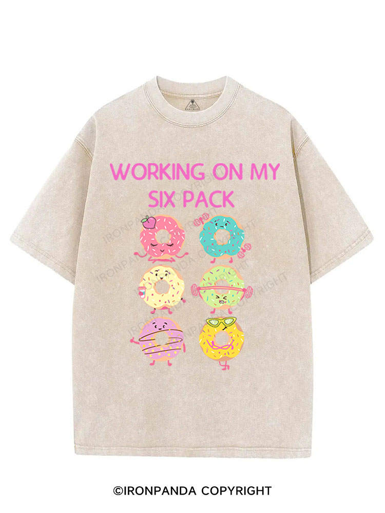 WORKING ON MY SIX PACK VINTAGE GYM SHIRT