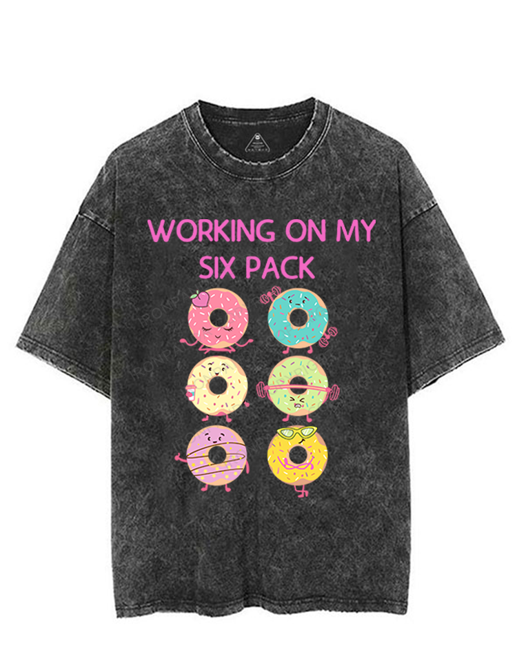 WORKING ON MY SIX PACK VINTAGE GYM SHIRT