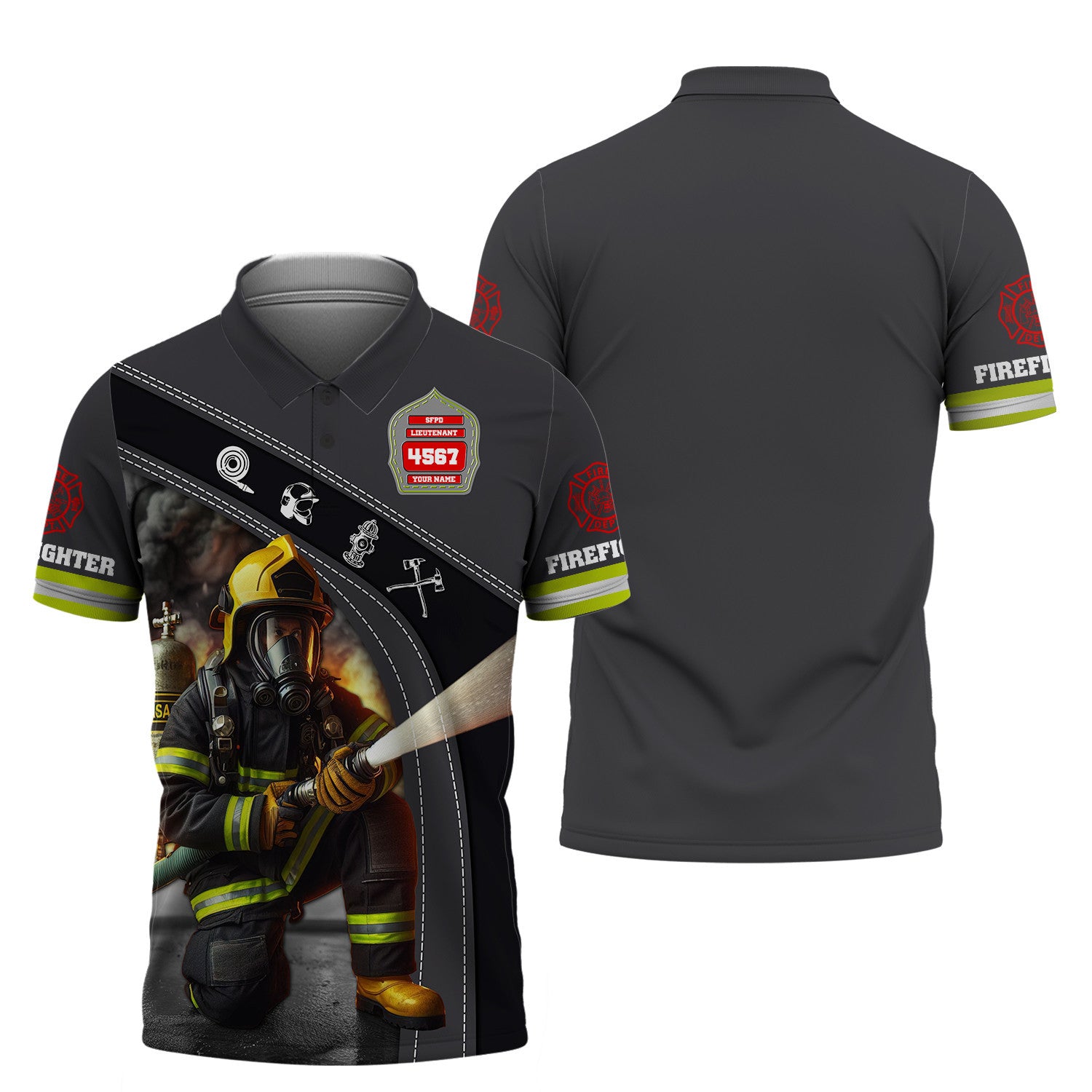 Custom Name 3D Firefirghter Zipper Hoodie Personalized Gift For Firefighters