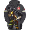 Custom Name 3D Firefirghter Zipper Hoodie Personalized Gift For Firefighters