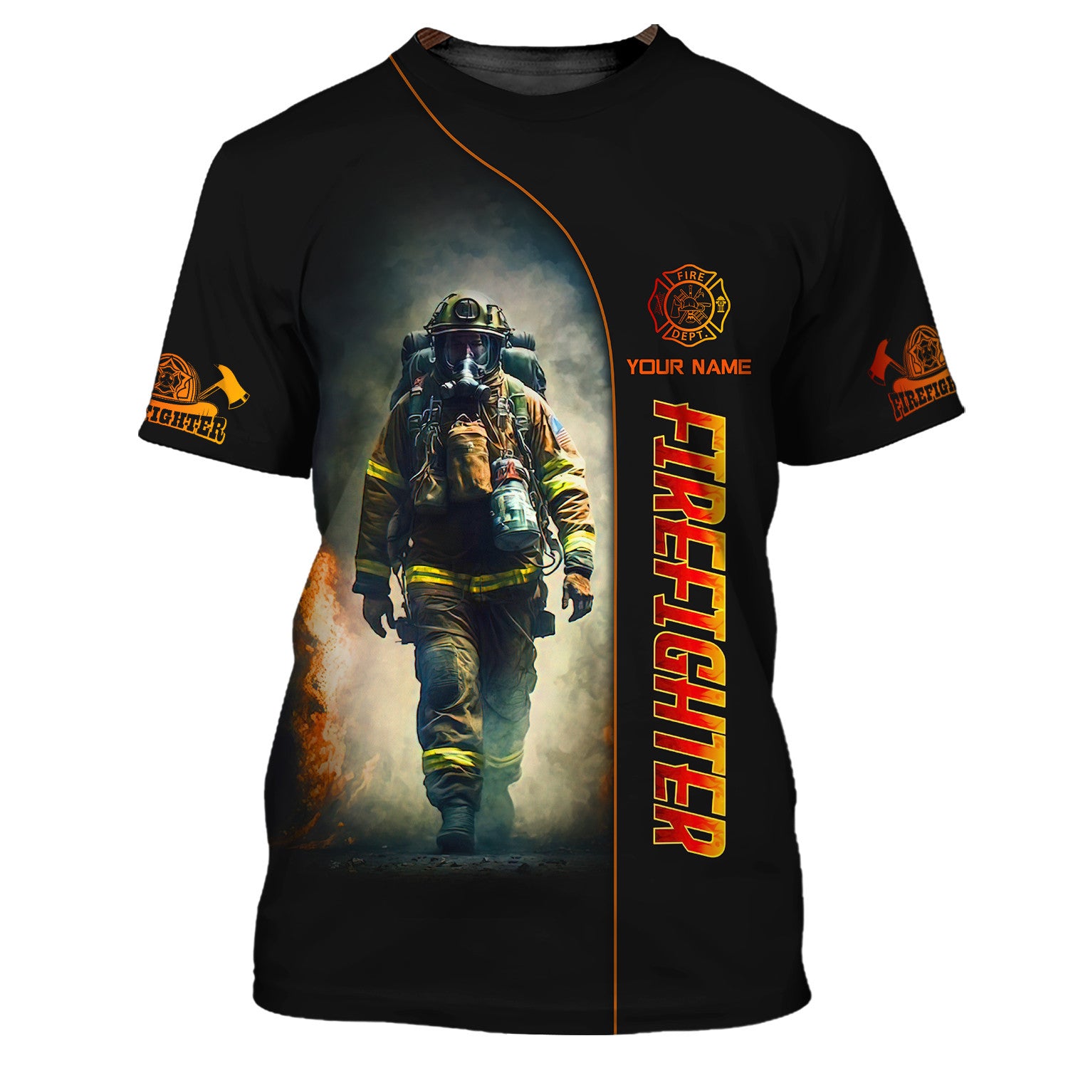 Firefighter Works On Fire 3D Full Print Zipper Hoodie Fire Man Zipper Hoodie Gift For Firefighters