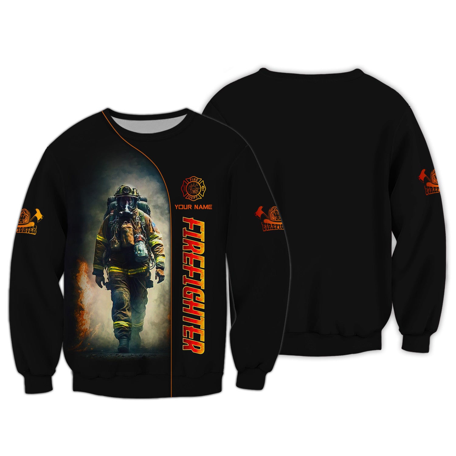 Firefighter Works On Fire 3D Full Print Zipper Hoodie Fire Man Zipper Hoodie Gift For Firefighters