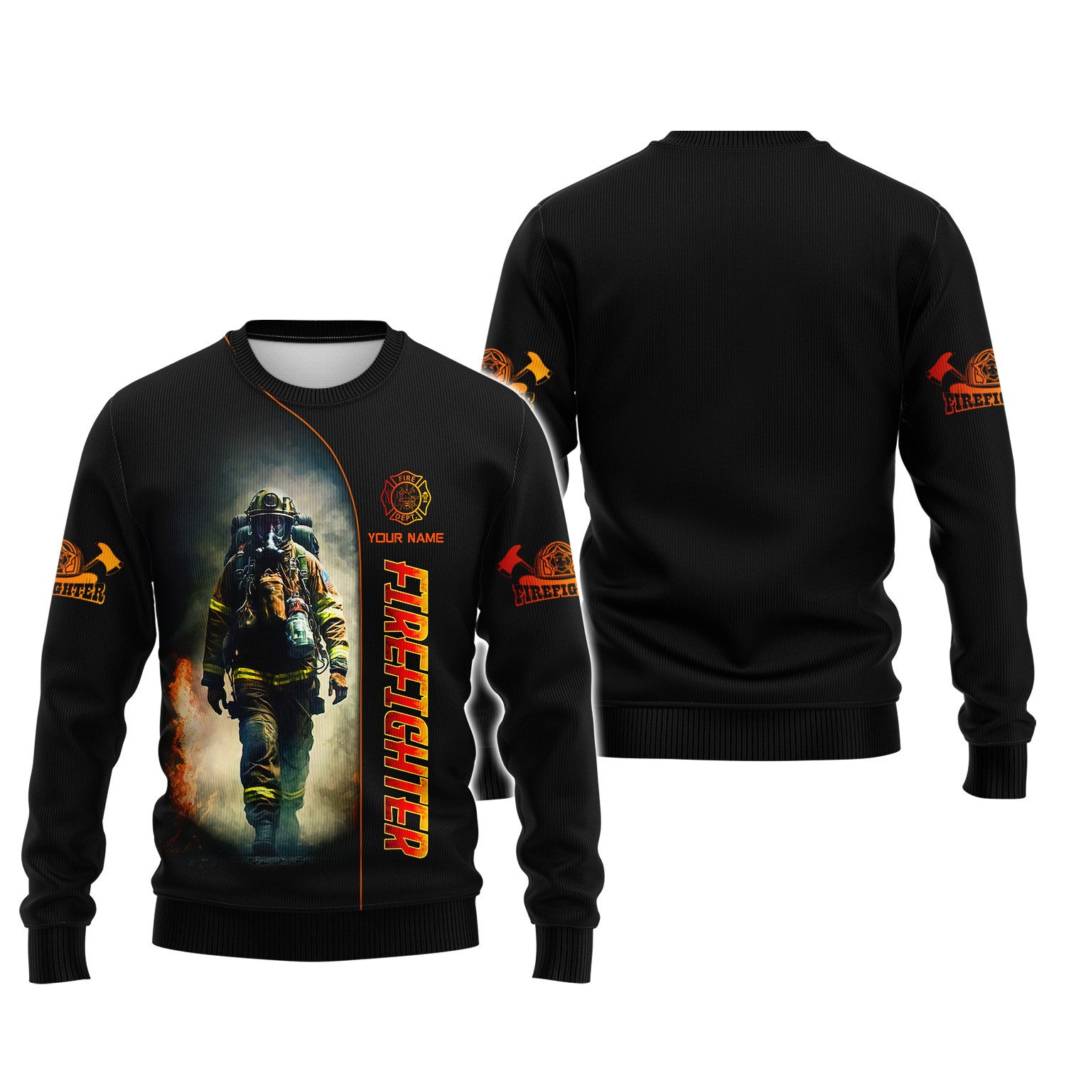 Firefighter Works On Fire 3D Full Print Zipper Hoodie Fire Man Zipper Hoodie Gift For Firefighters