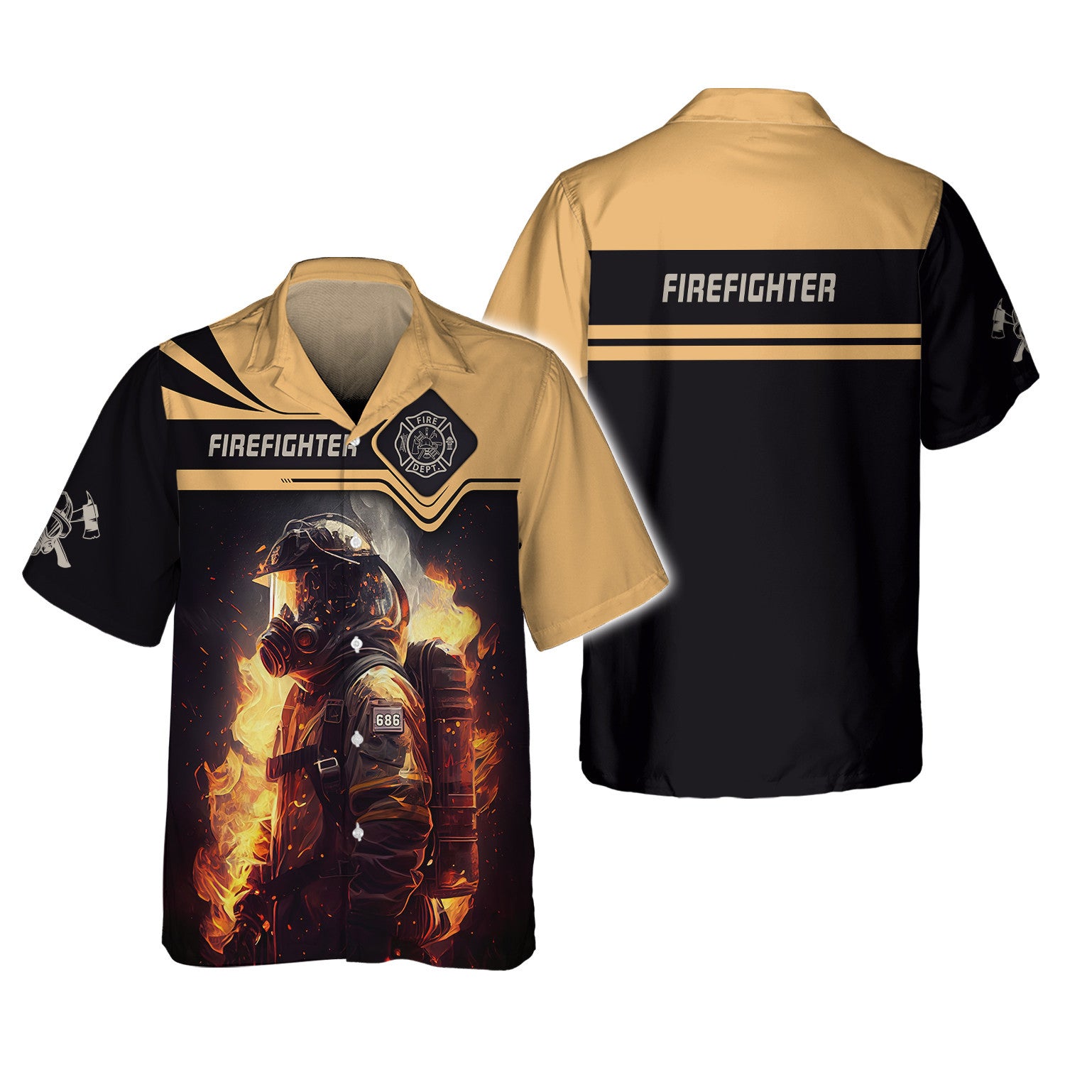 Firefighter Custom Shirts Fireman 3D Shirts Firefighter Clothing