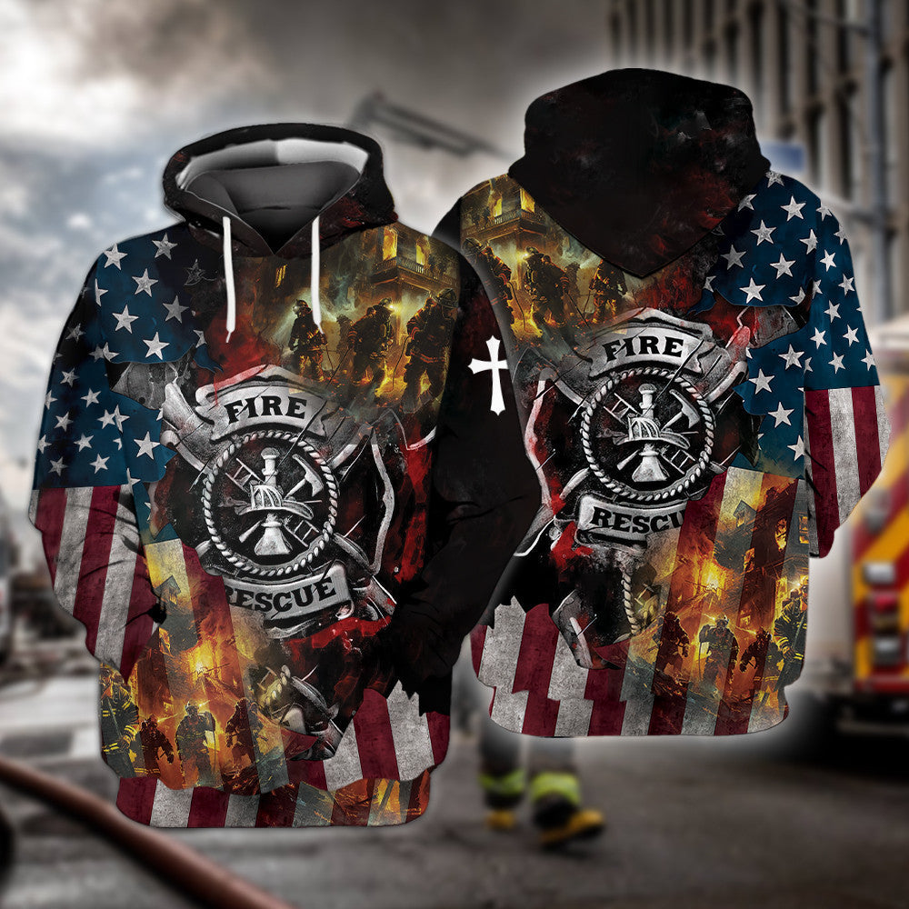 Brave Firefighter All Over Print Shirt