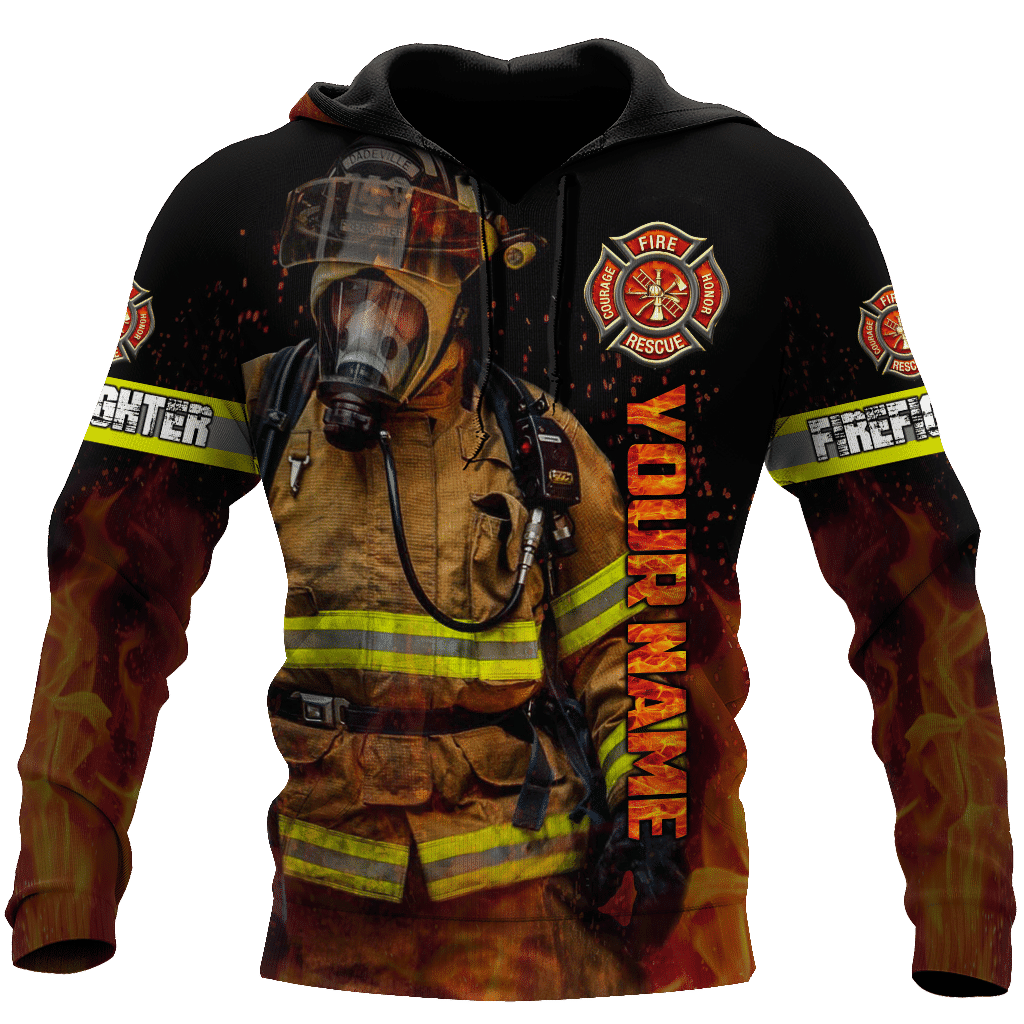 Firefighter Unisex Shirts Custom Name Hoodie 3D All Over Printed