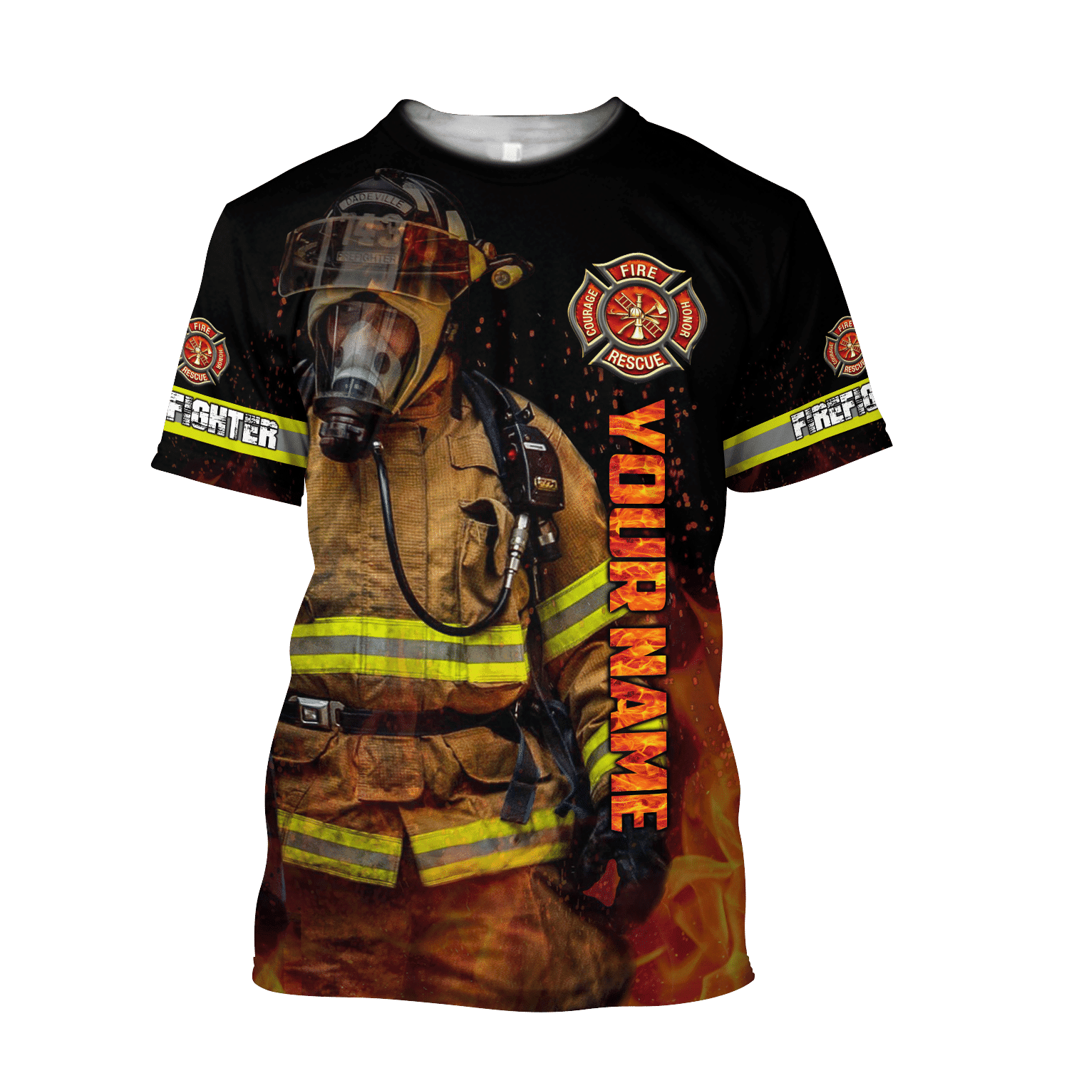 Firefighter Unisex Shirts Custom Name Hoodie 3D All Over Printed