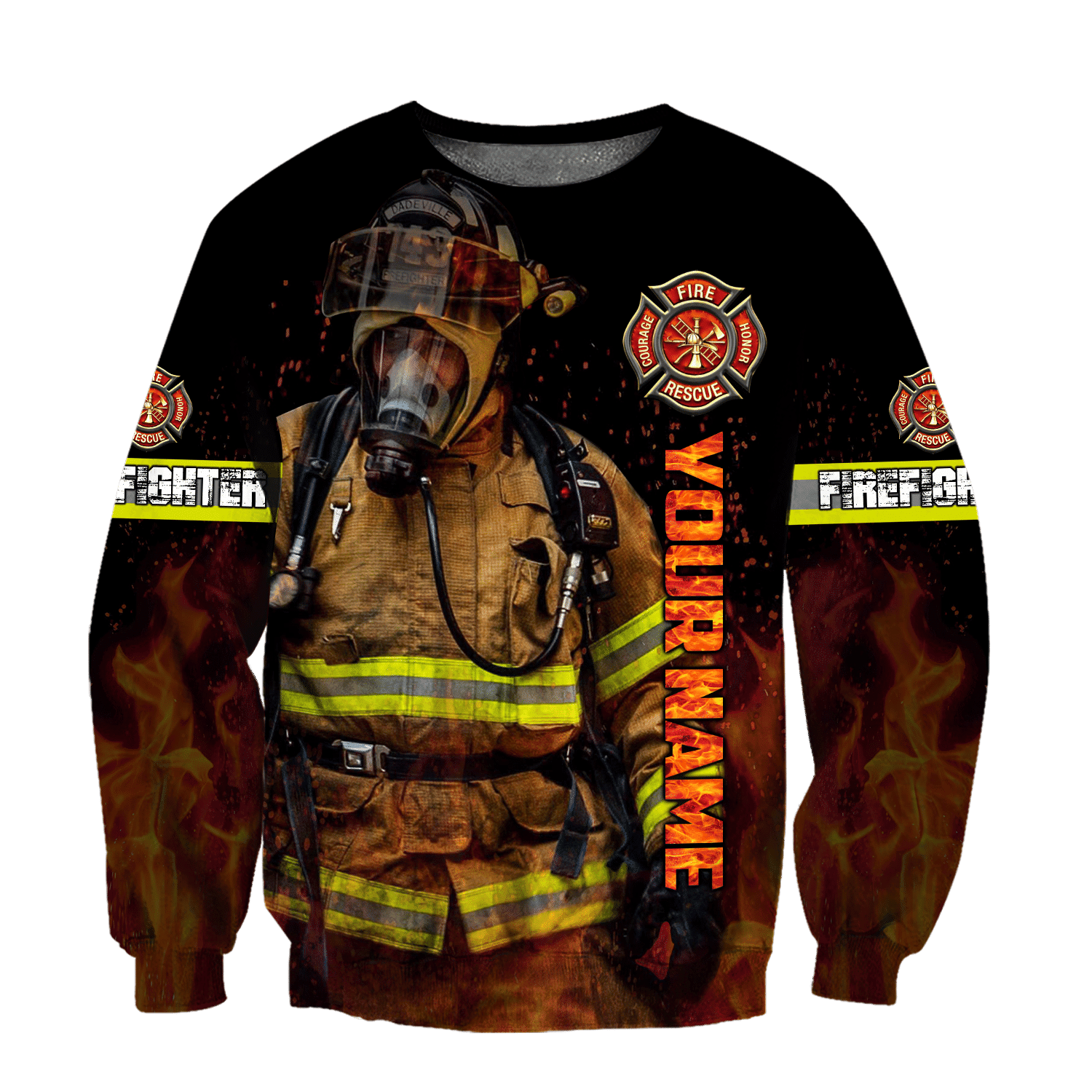 Firefighter Unisex Shirts Custom Name Hoodie 3D All Over Printed