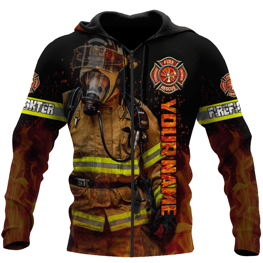 Firefighter Unisex Shirts Custom Name Hoodie 3D All Over Printed