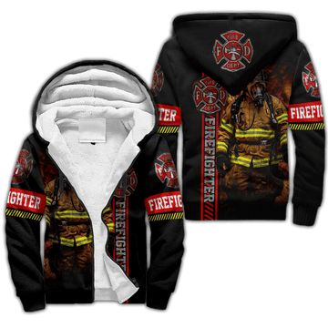 Brave Firefighter 3D All Over Printed For Men And Women Fleece Zip-Up Hoodie
