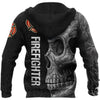 Crazy Skull Firefighter Hoodie For Men And Women