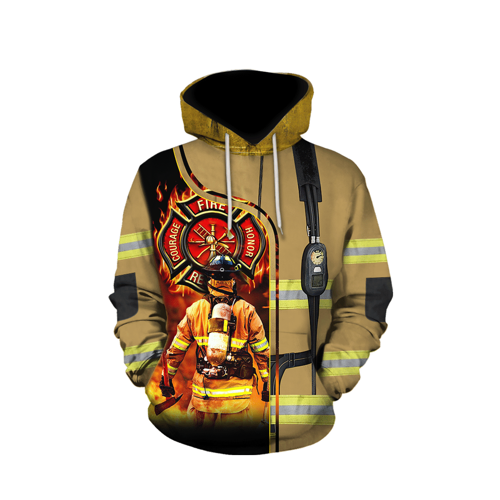 Brave Firefighter-Fireman 3D All Over Printed Shirts For Men And Women Hoodie