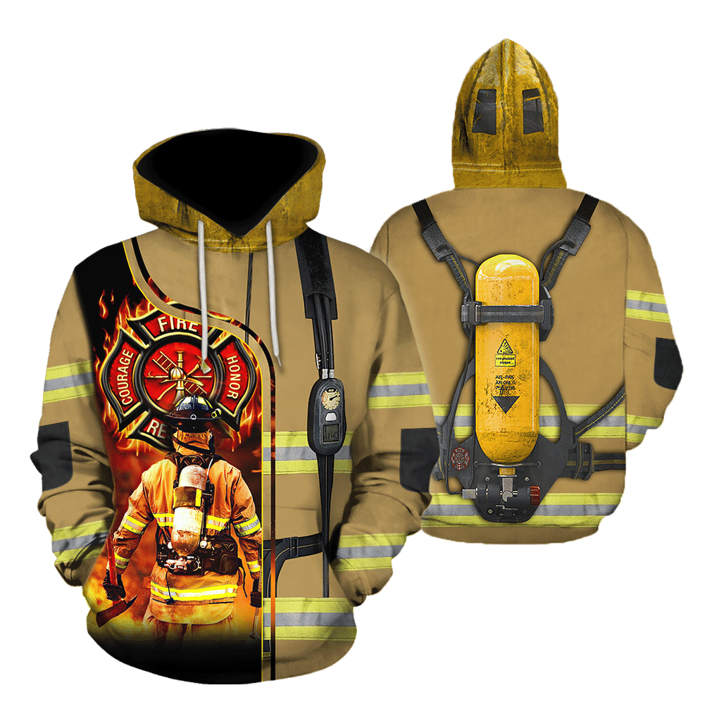 Brave Firefighter-Fireman 3D All Over Printed Shirts For Men And Women Hoodie