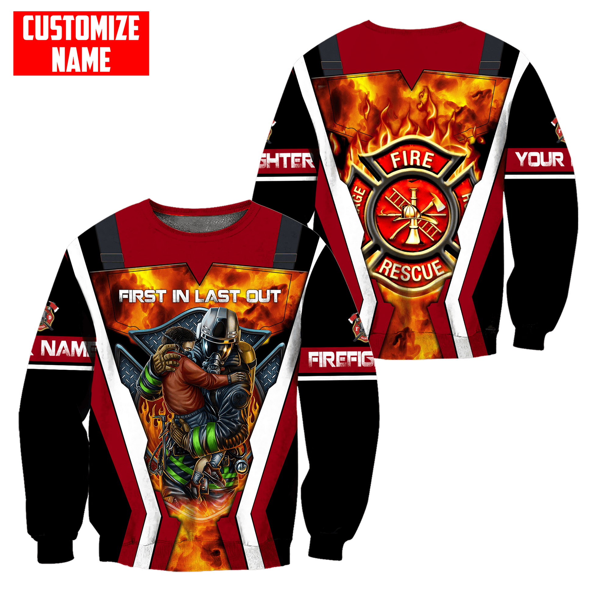 Customize Name Firefighter Unisex Shirts