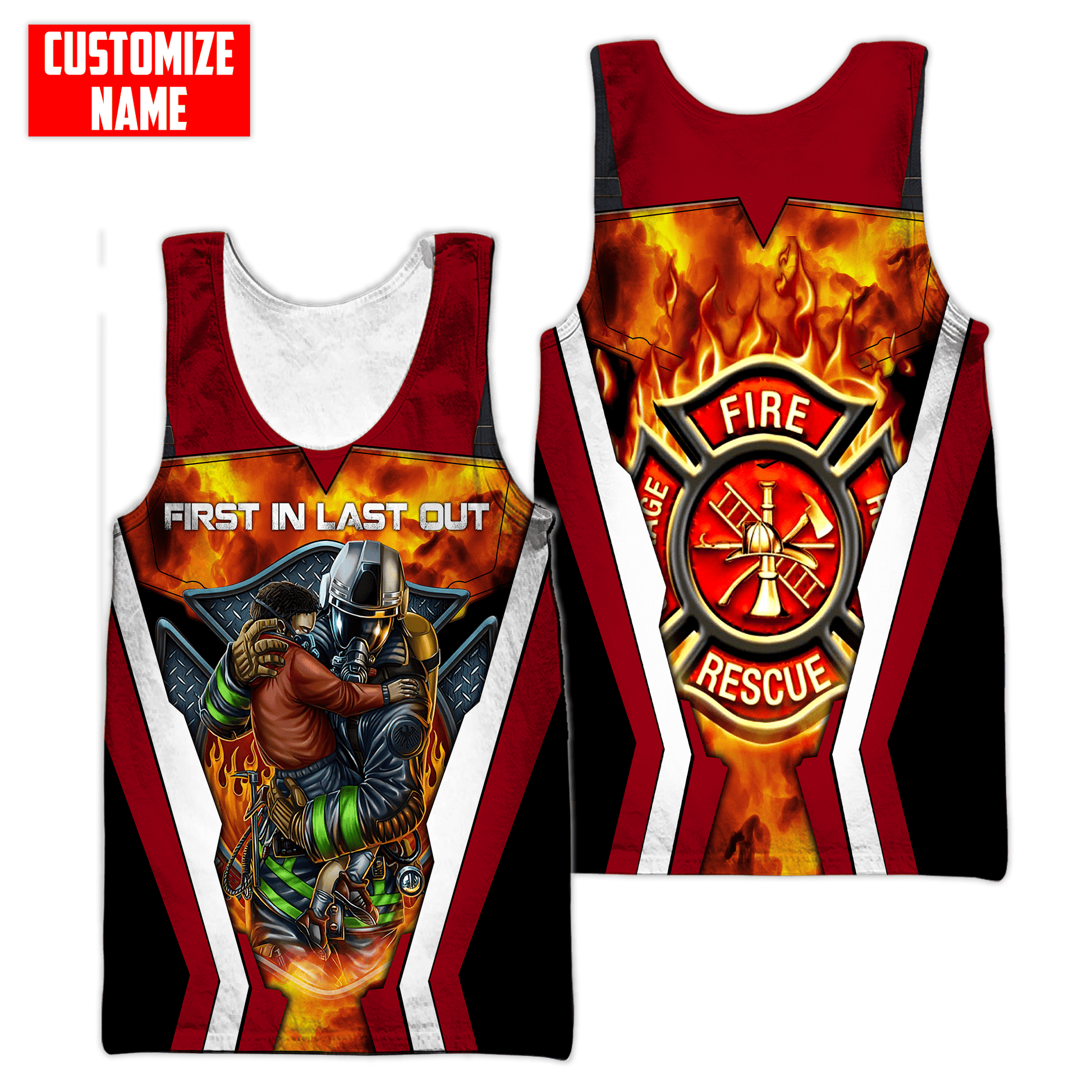 Customize Name Firefighter Unisex Shirts