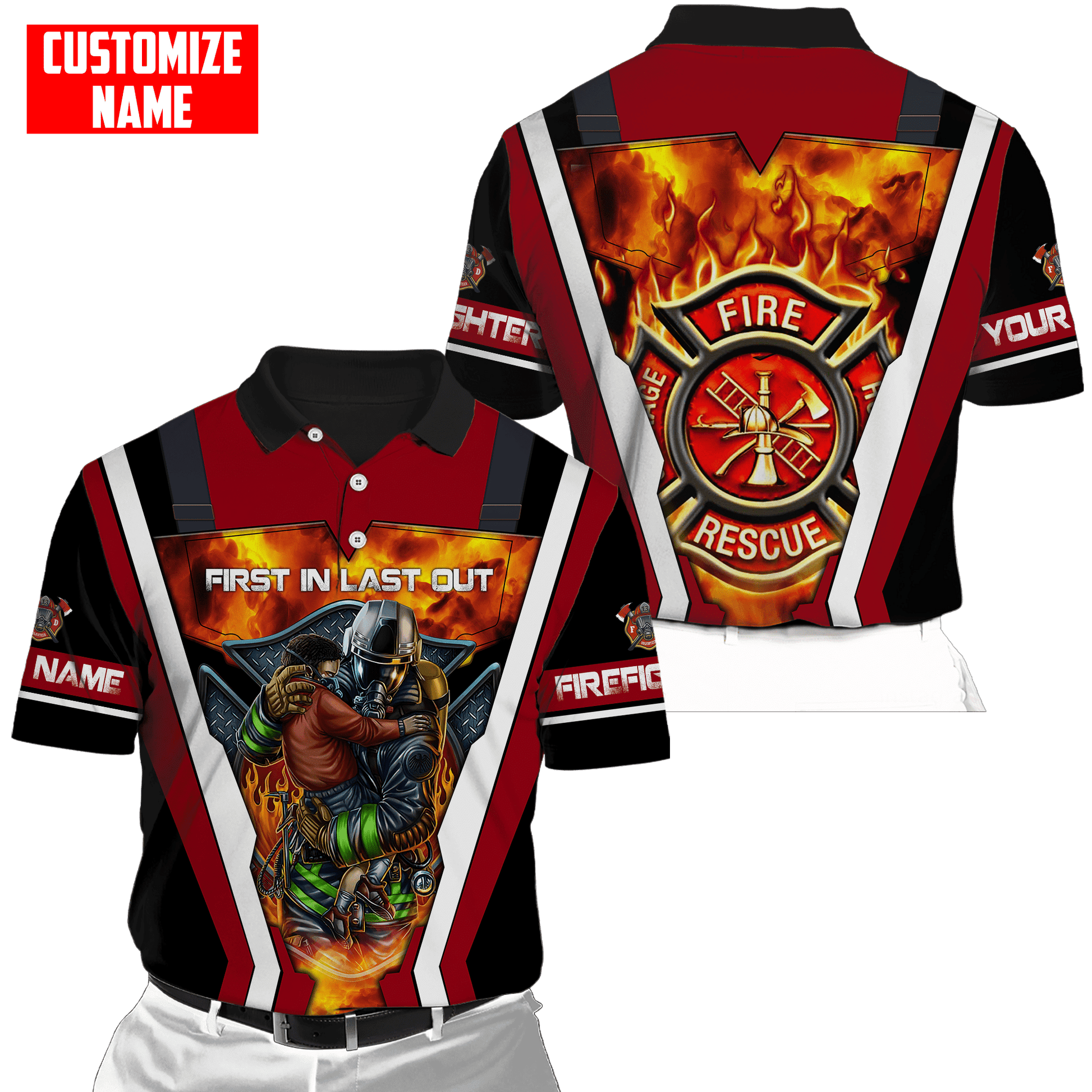 Customize Name Firefighter Unisex Shirts