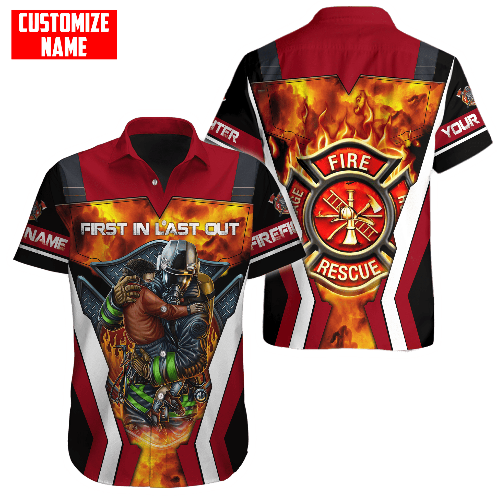 Customize Name Firefighter Unisex Shirts