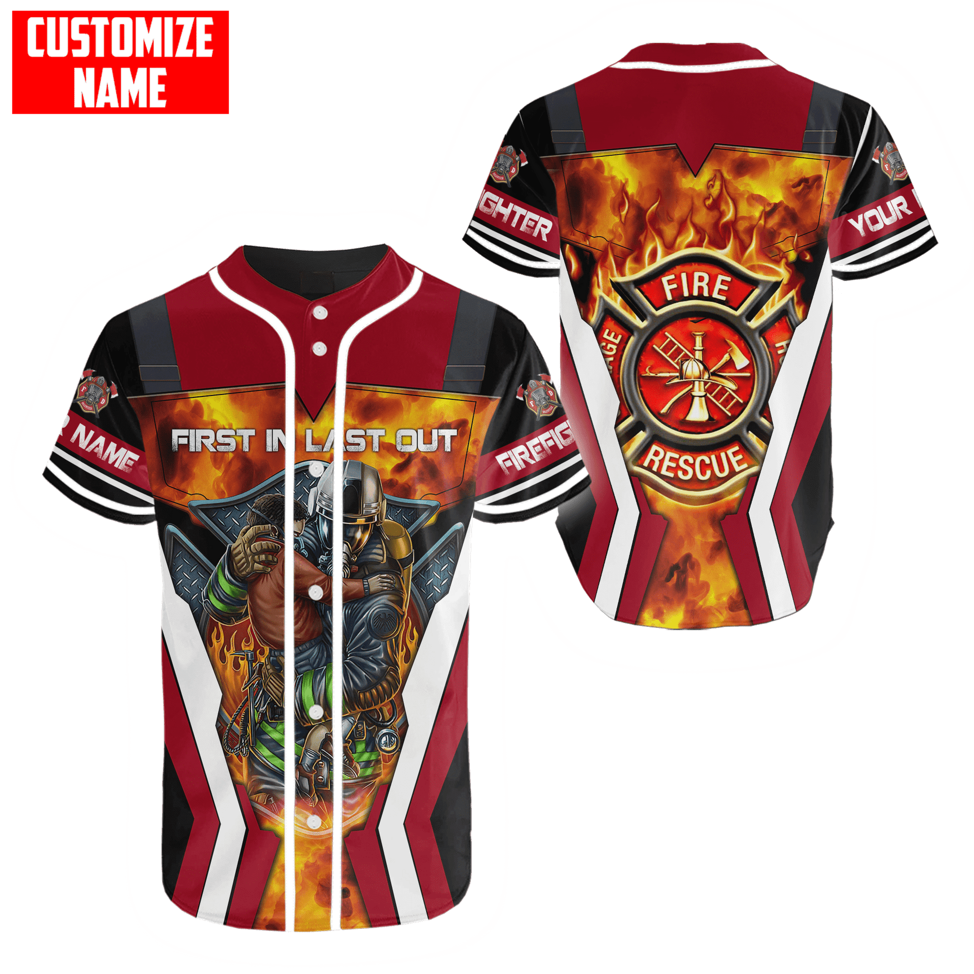 Customize Name Firefighter Unisex Shirts