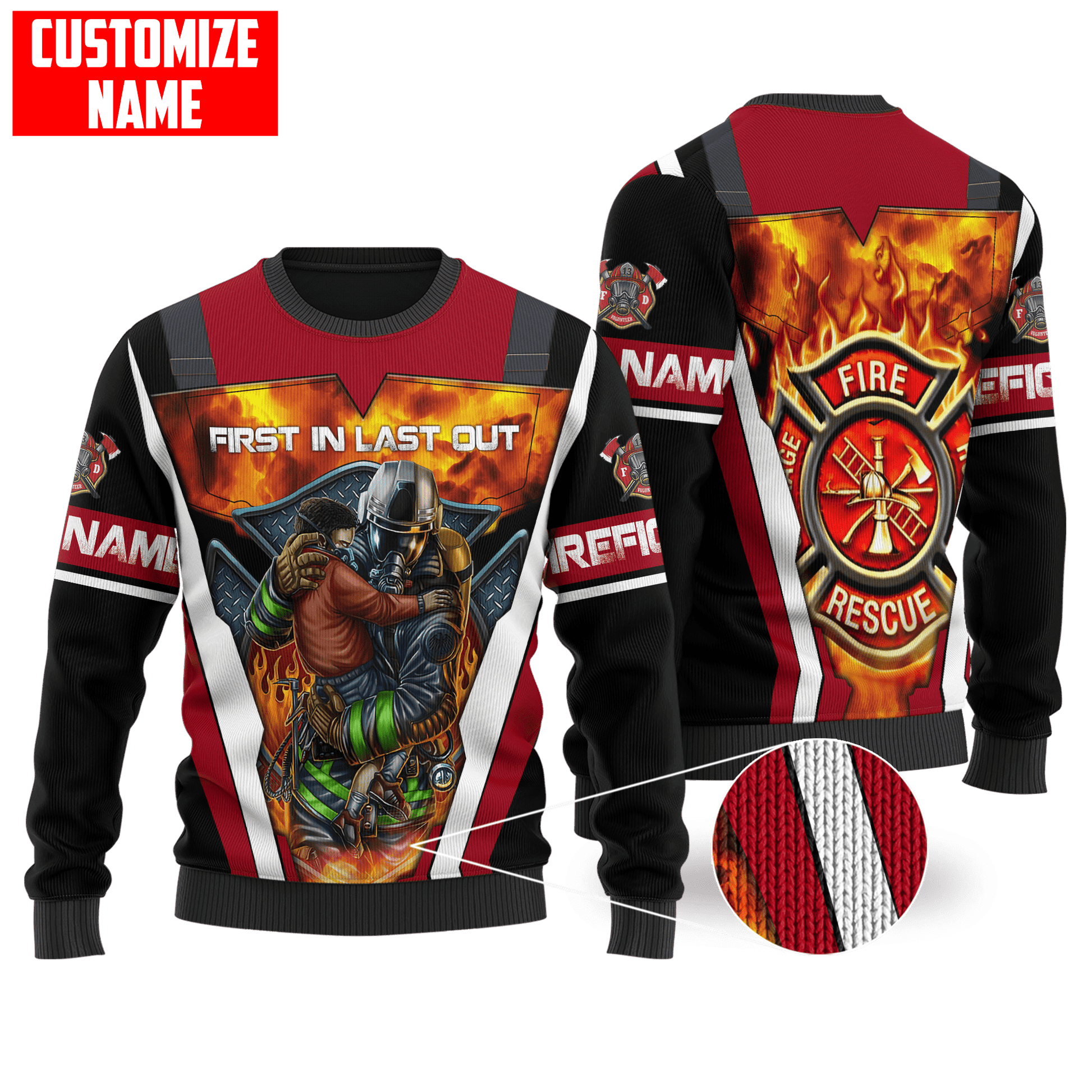 Customize Name Firefighter Unisex Shirts