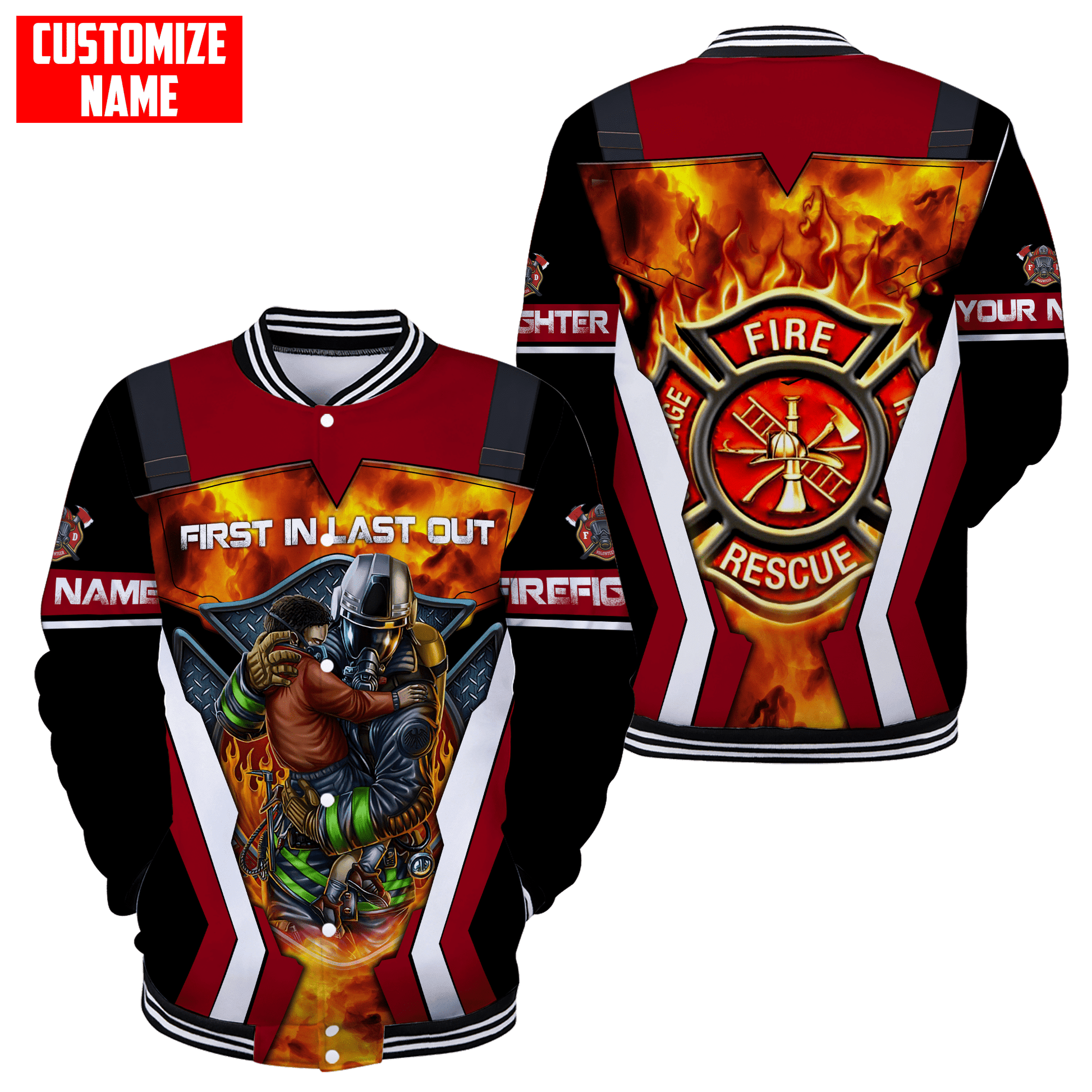 Customize Name Firefighter Unisex Shirts