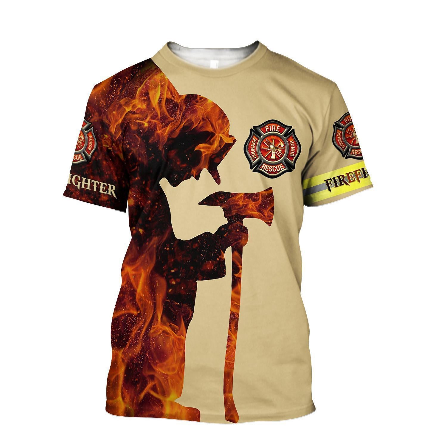 Respectful Firefighter Printed Hoodie For Men And Women TQHSA