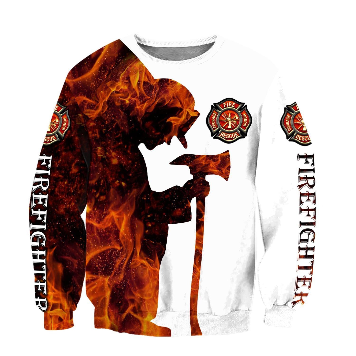 Respectful Firefighter Printed Hoodie For Men And Women