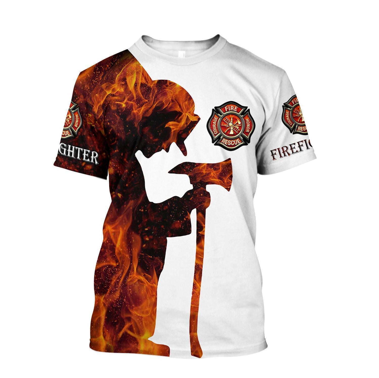 Respectful Firefighter Printed Hoodie For Men And Women