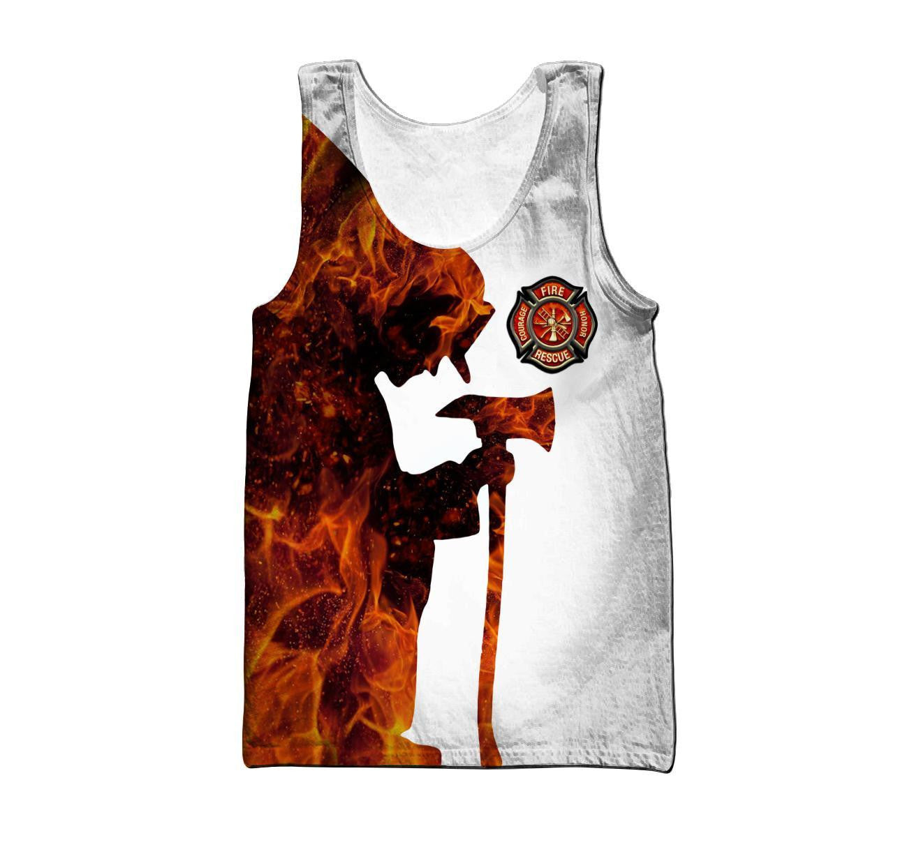 Respectful Firefighter Printed Hoodie For Men And Women