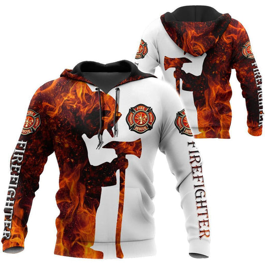 Respectful Firefighter Printed Hoodie For Men And Women