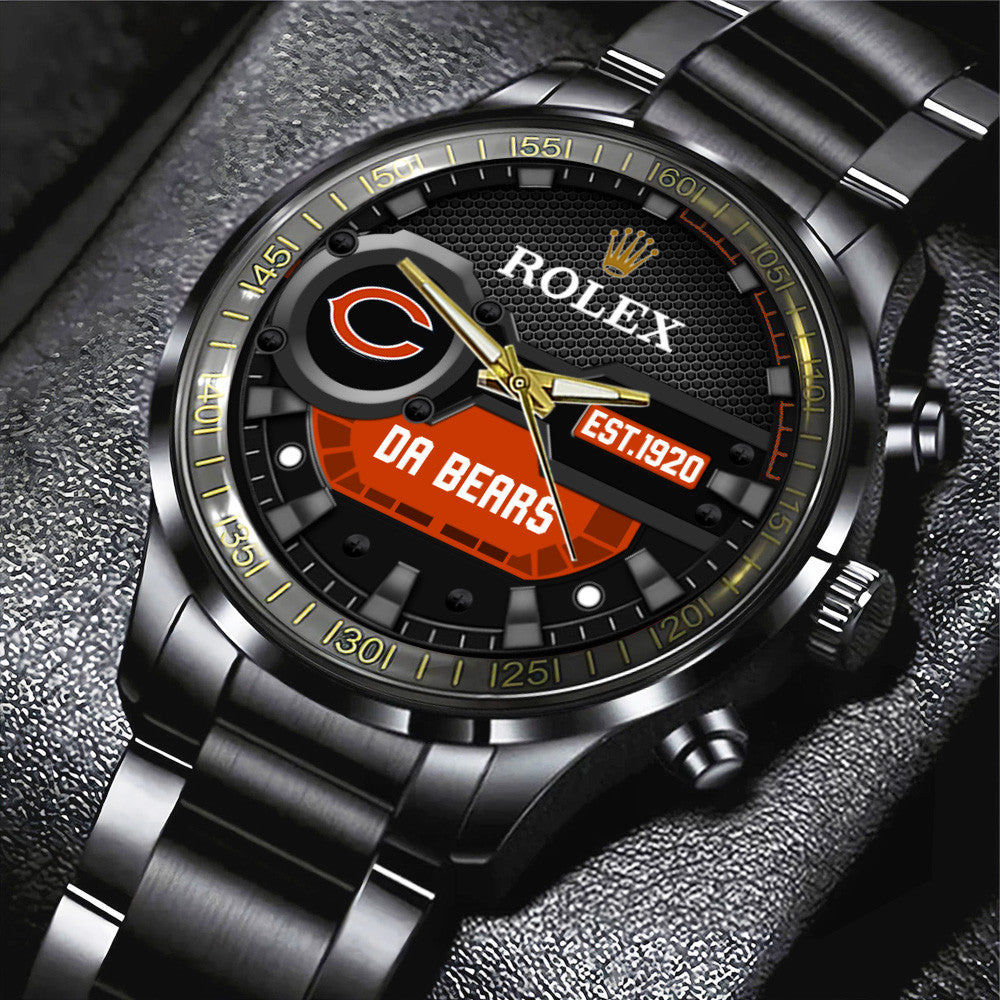 Chicago Bears x Rolex Black Stainless Steel Watch