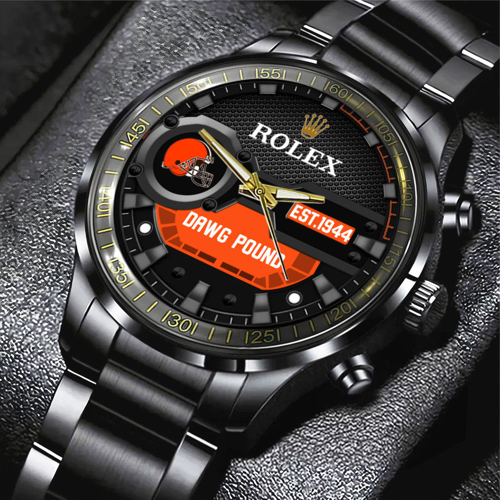 Cleveland Browns x Rolex Black Stainless Steel Watch
