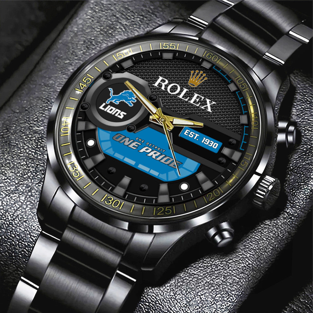 Detroit Lions x Rolex Black Stainless Steel Watch