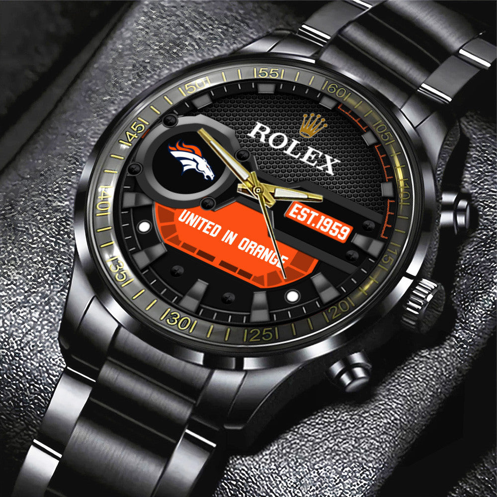 Denver Broncos x Rolex Black Stainless Steel Watch