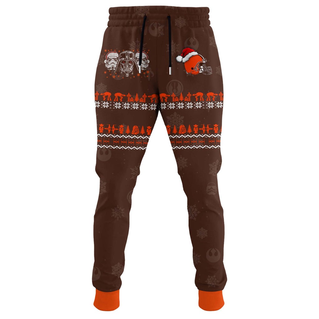 Unisex Browns Merry Christmas The Force Edition Hoodie