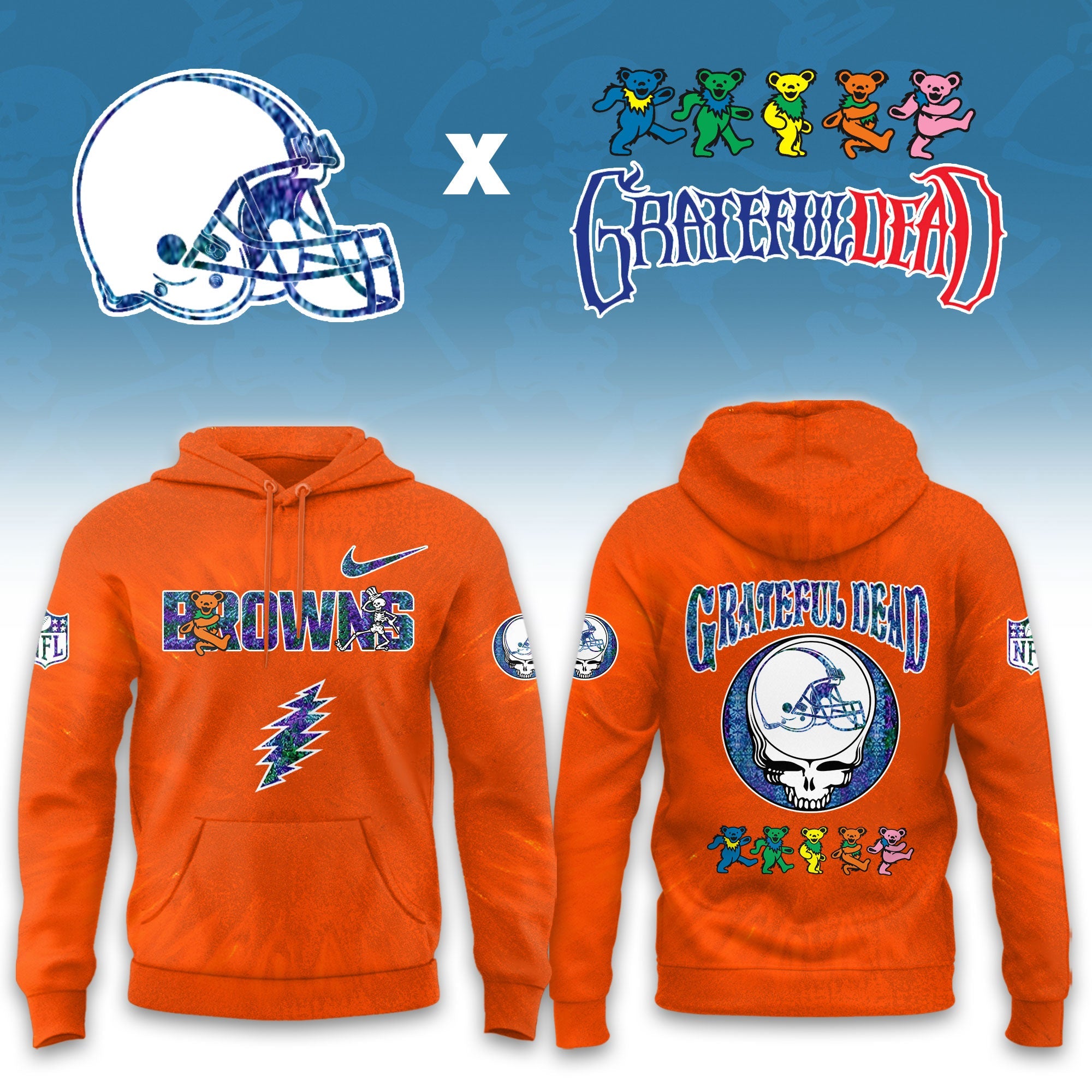 _Cleveland Browns  Grateful Dead Limited Hoodie