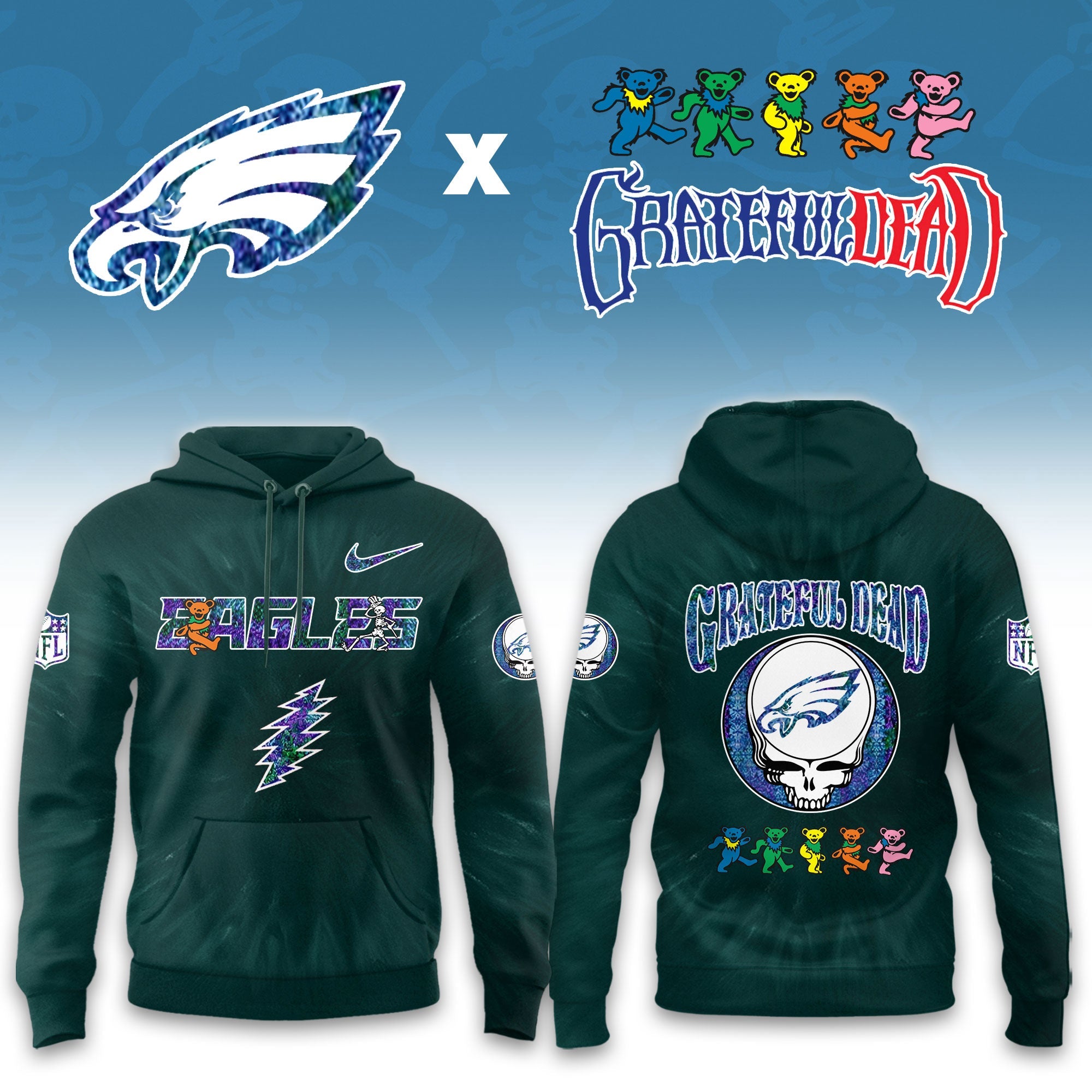 __Philadelphia Eagles Grateful Dead Limited Hoodie