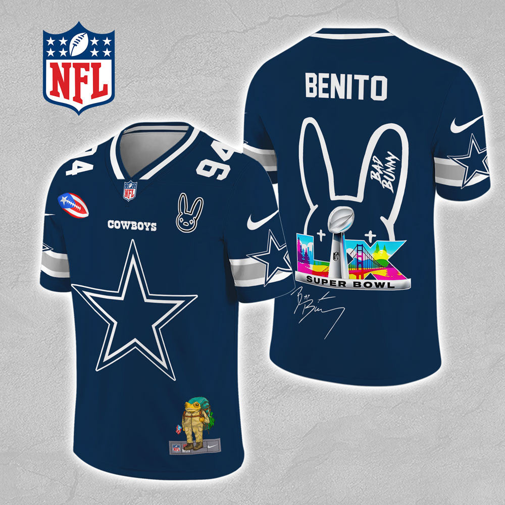 Dallas Cowboys x Bad Bunny 3D Football Jersey
