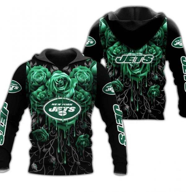 Nfl New York Jets Roses Nfl Gift For Fan 3D Hoodie