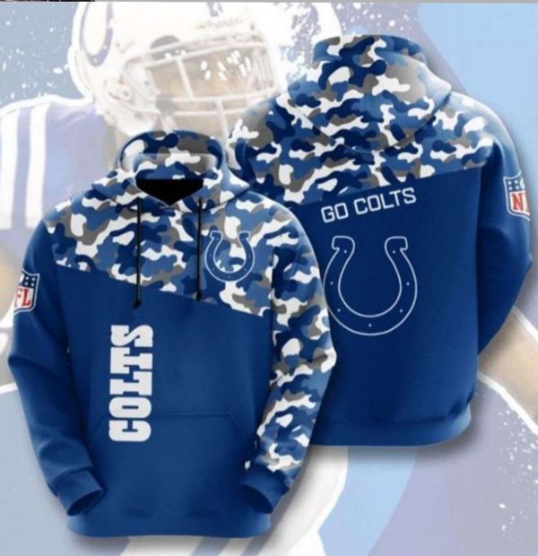 NFL Indianapolis Colts Camouflage Football Team 3D Hoodie