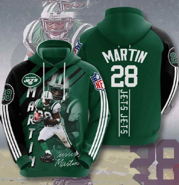 Nfl New York Jets 3d Hoodies Martin 28