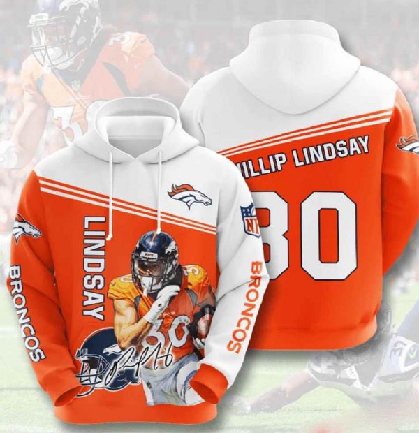 Lindsay Nfl Denver Broncos 3d Hoodie